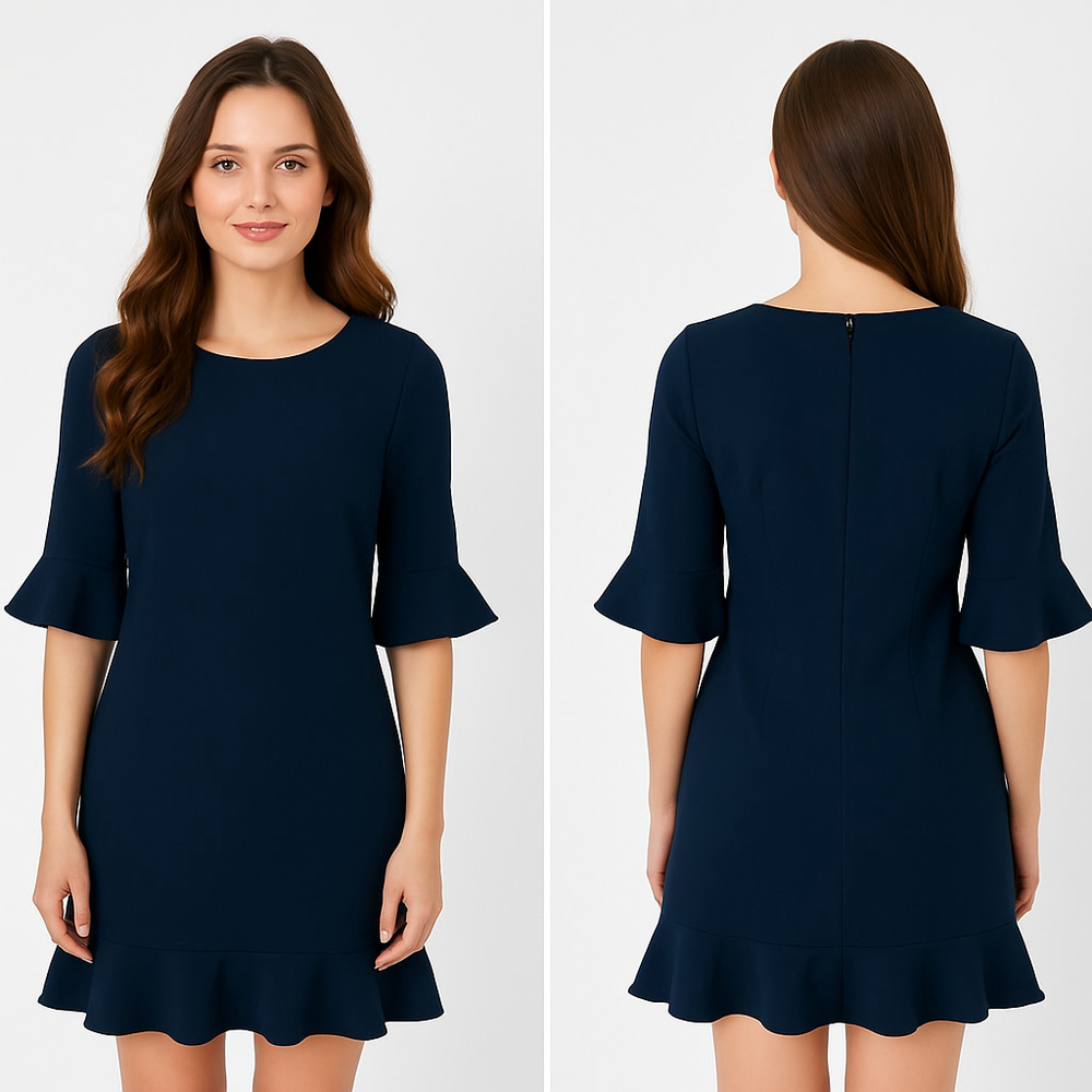 CeCe Women's Navy Ruffle Hem Mini Dress Size 2